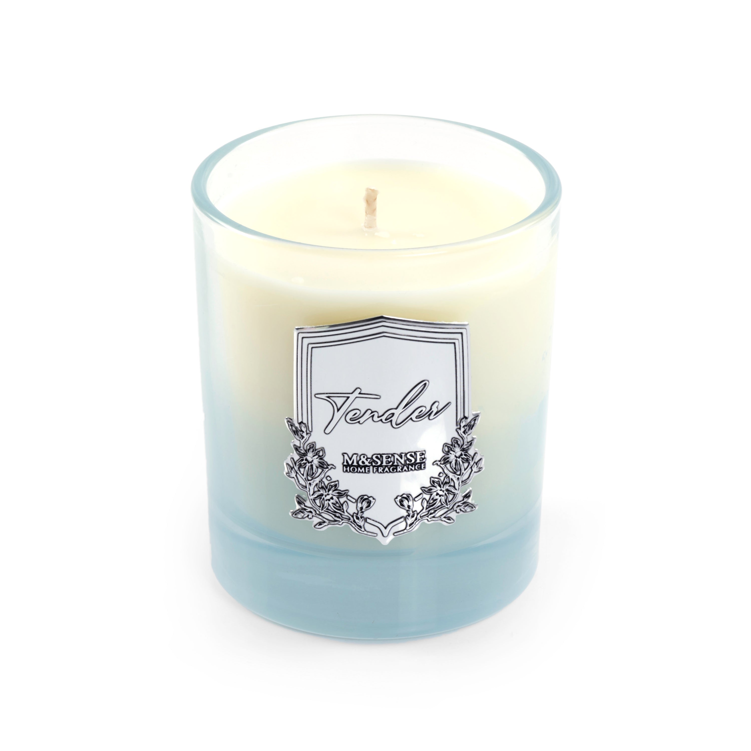 blue candle with box