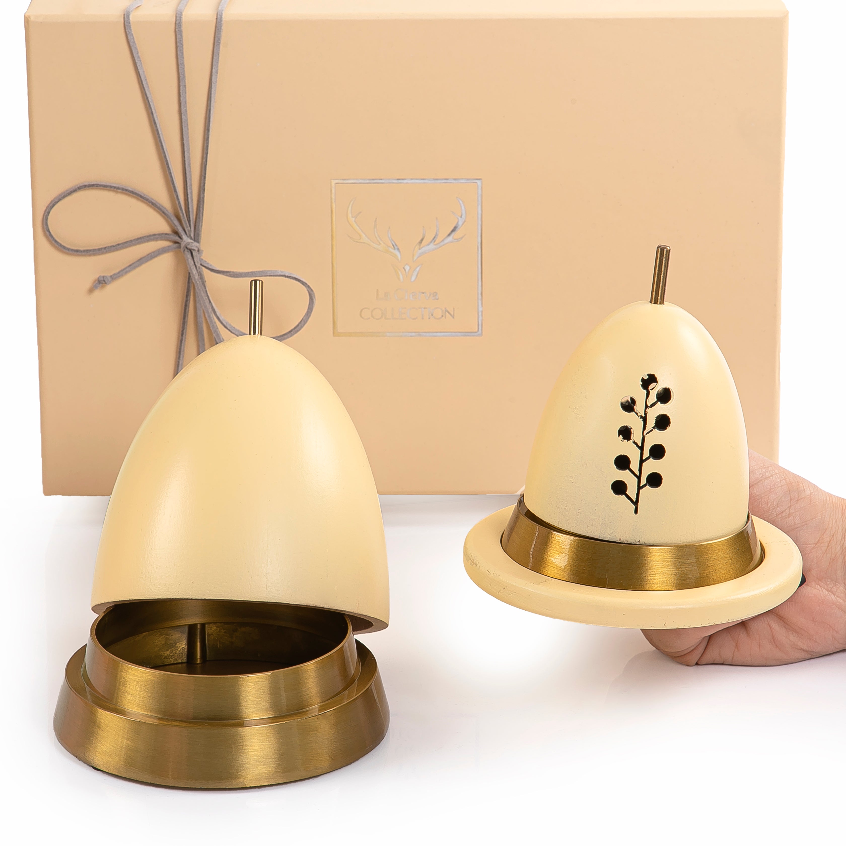 طقم المبخر الخشبى الامن - أصفر