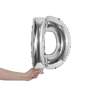 silver party balloon letter D