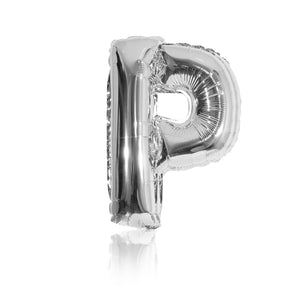 silver party balloon letter P