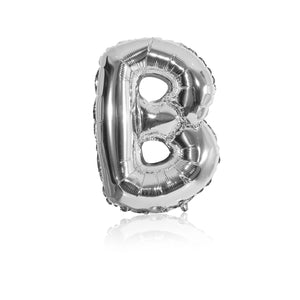 silver party balloon letter B