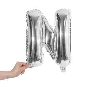 silver party balloon letter N