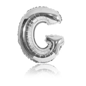 silver party balloon letter G
