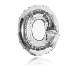 silver party balloon letter O
