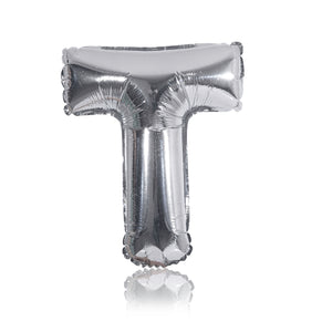 silver party balloon letter T