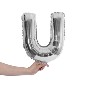 silver party balloon letter U