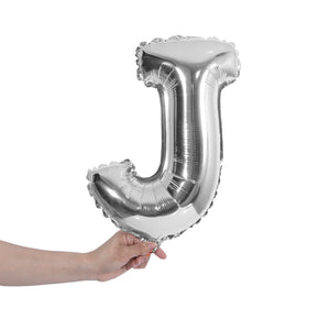 silver party balloon letter J
