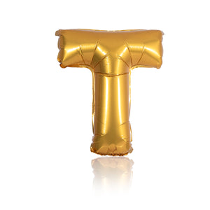 gold party balloon letter T