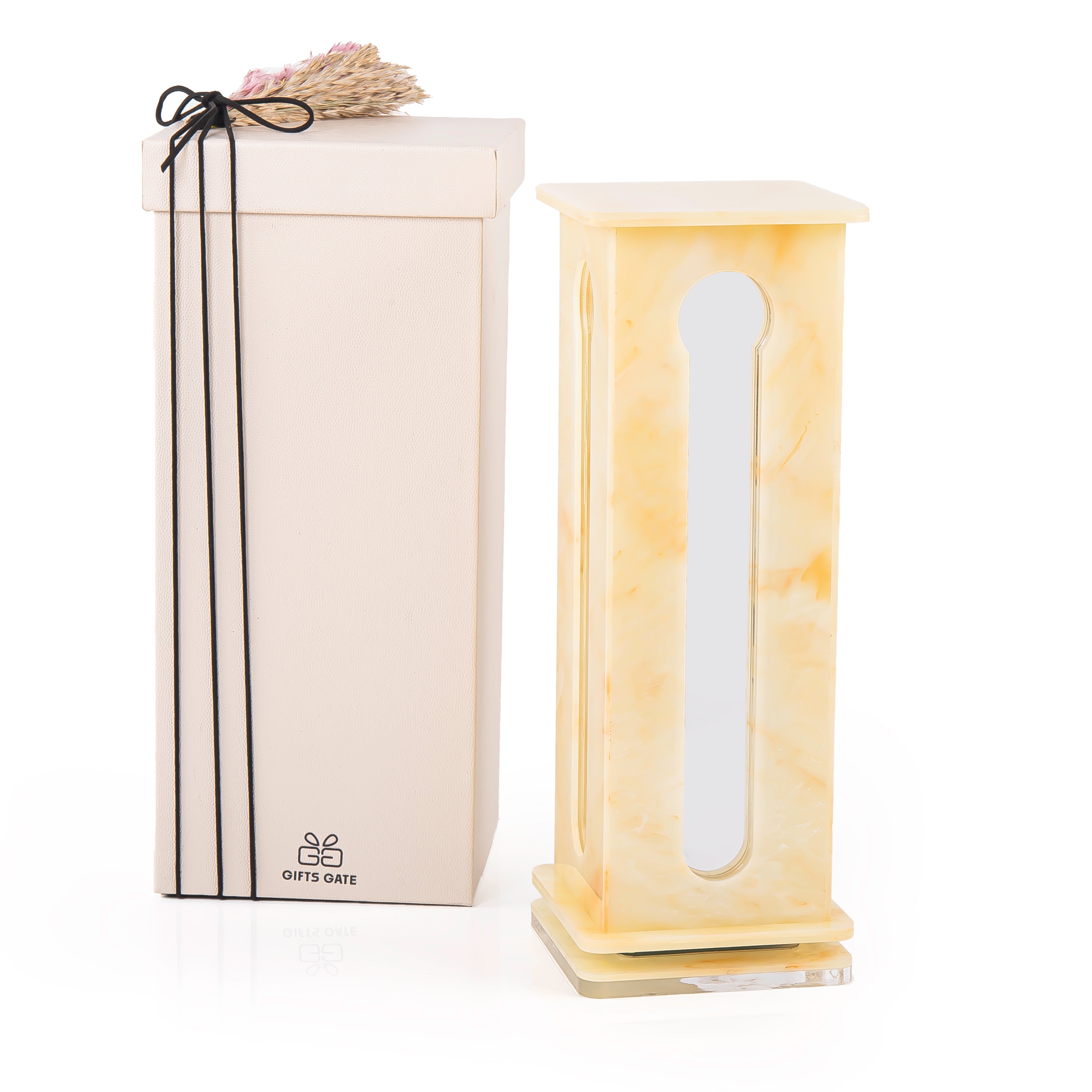 A yellow Nespresso capsules stand