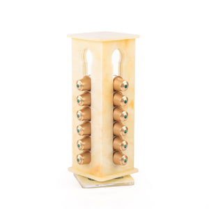 A yellow Nespresso capsules stand