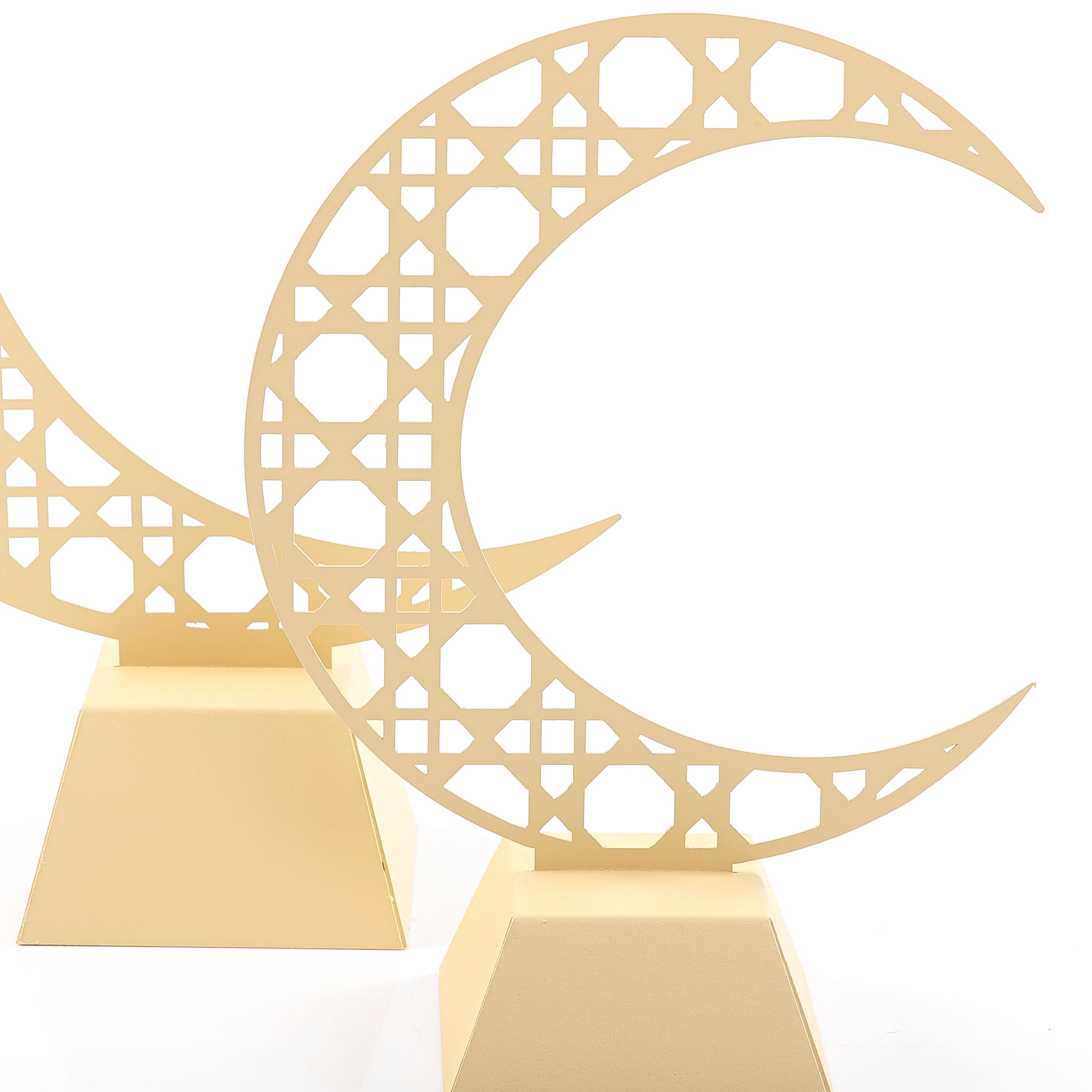 2-Piece Crescent Decoration Stand Set – Gold