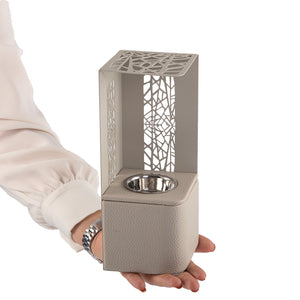 grey leather incense burner