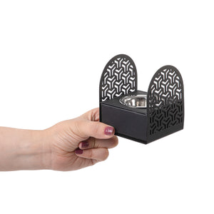 mini black metal incense burner