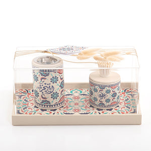 leather incense burner with a box in an Acrylic box