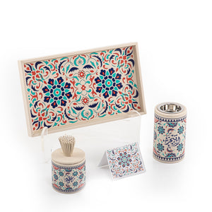 leather incense burner with a box in an Acrylic box