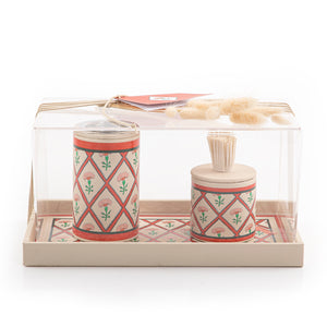 leather incense burner with a box in an Acrylic box