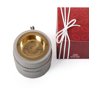 mini grey leather incense burner