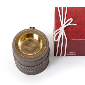 mini grey leather incense burner