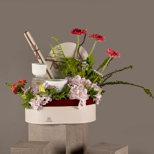 flower bouquet with luxury diffuser and candle