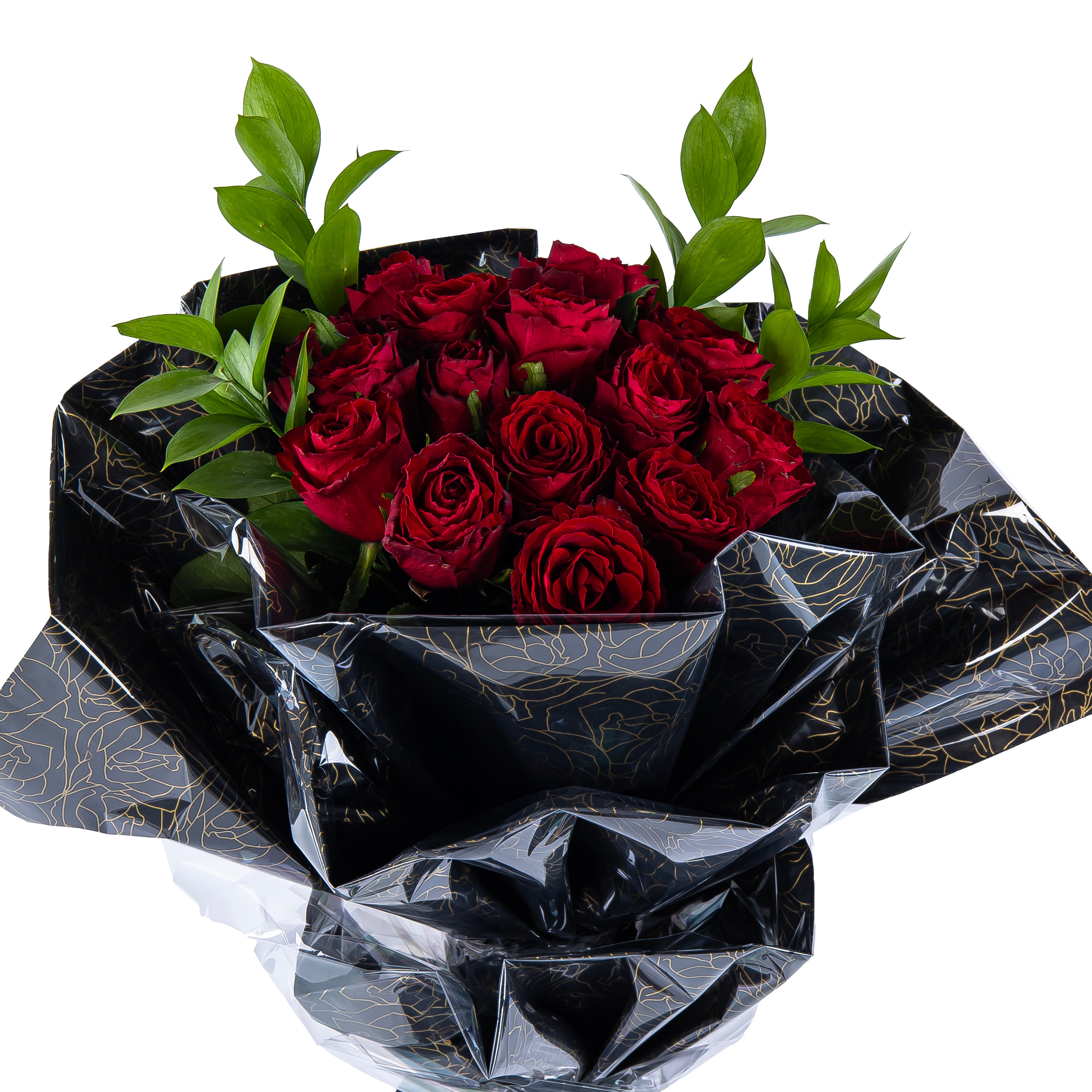 باقة ورد أحمر داكن