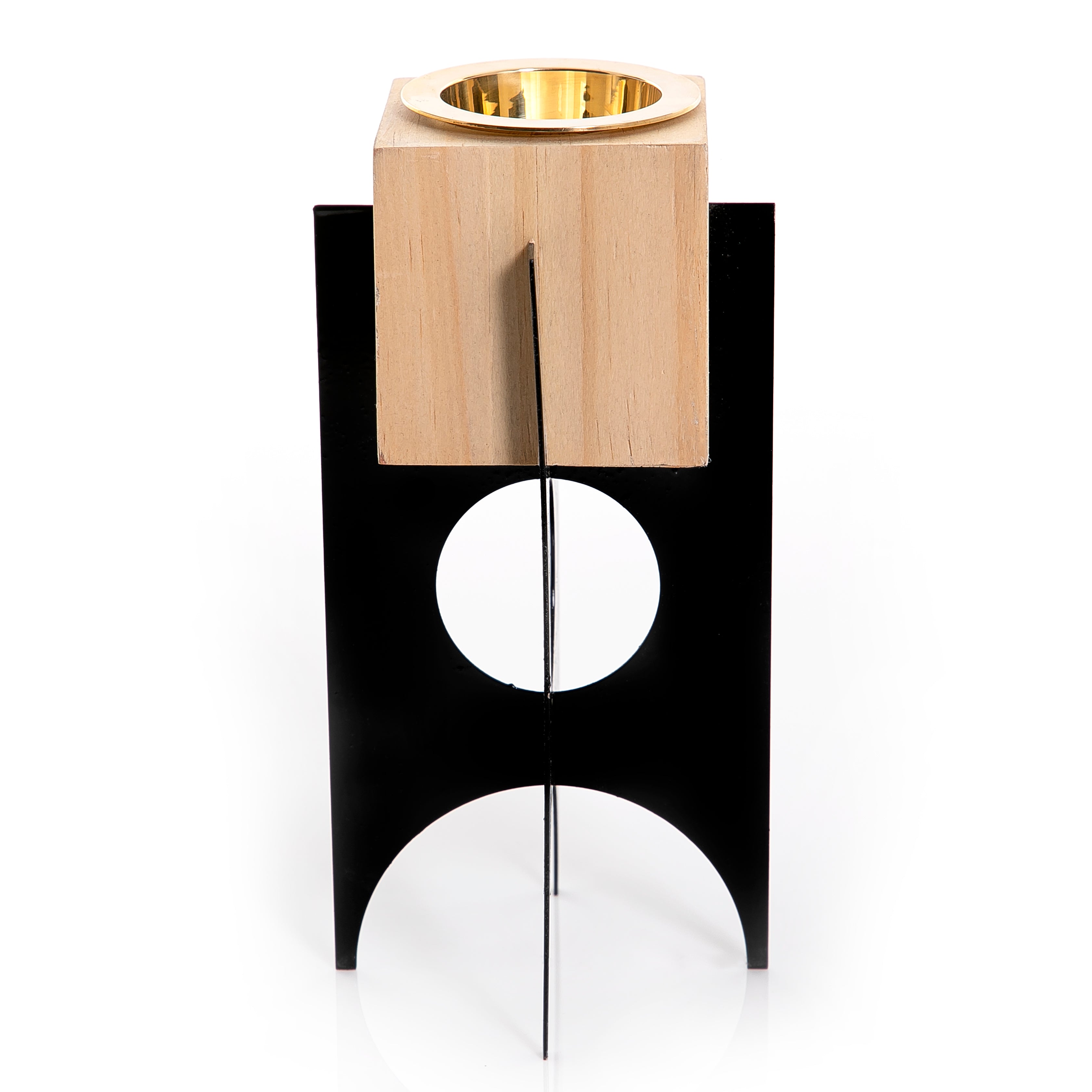 Wooden mabkhar with metal base