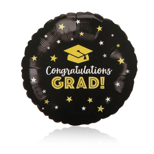 black graduation balloon