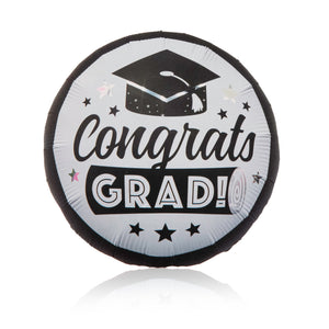 black and white graduation balloon