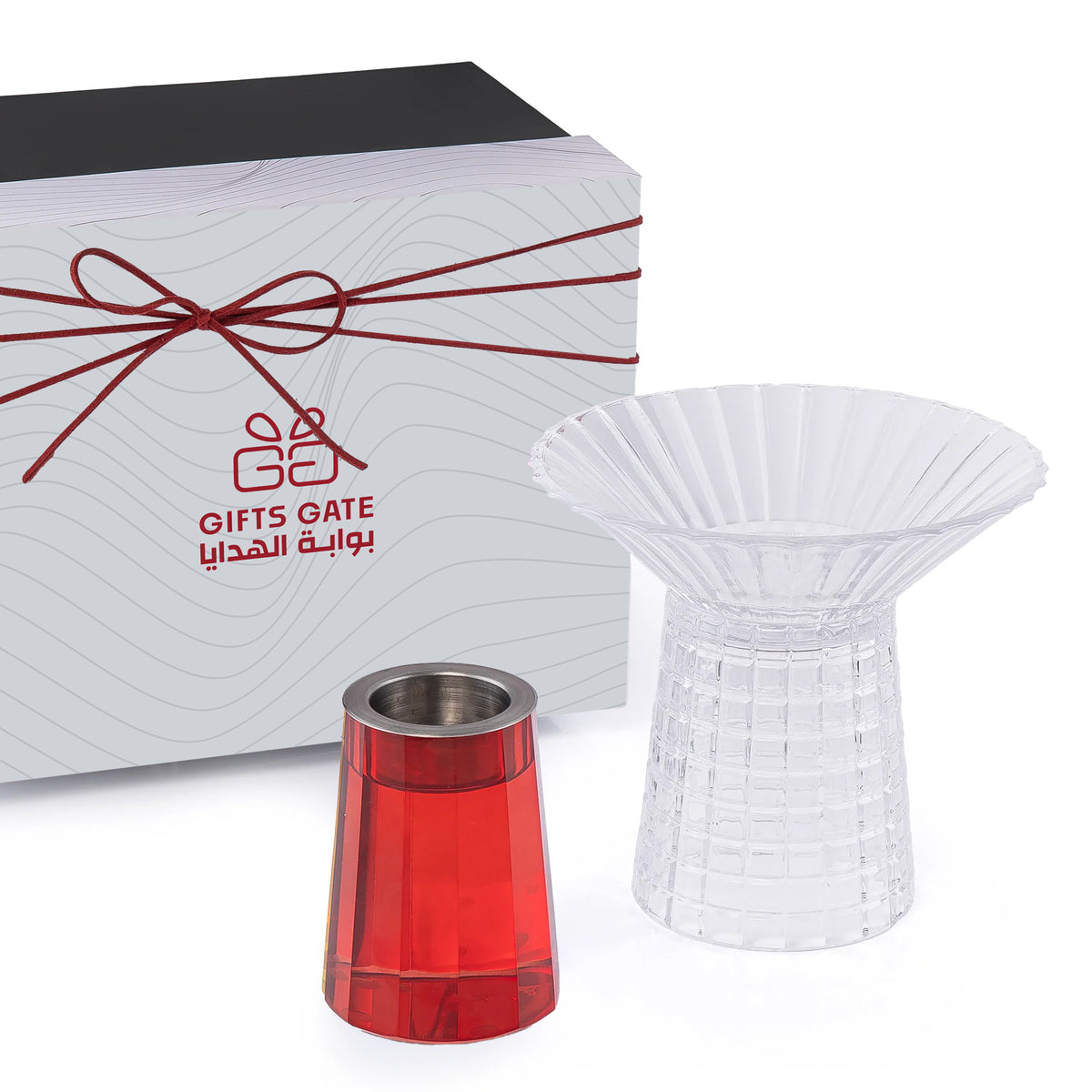 Glass Mabkhar with Gift Box - Red