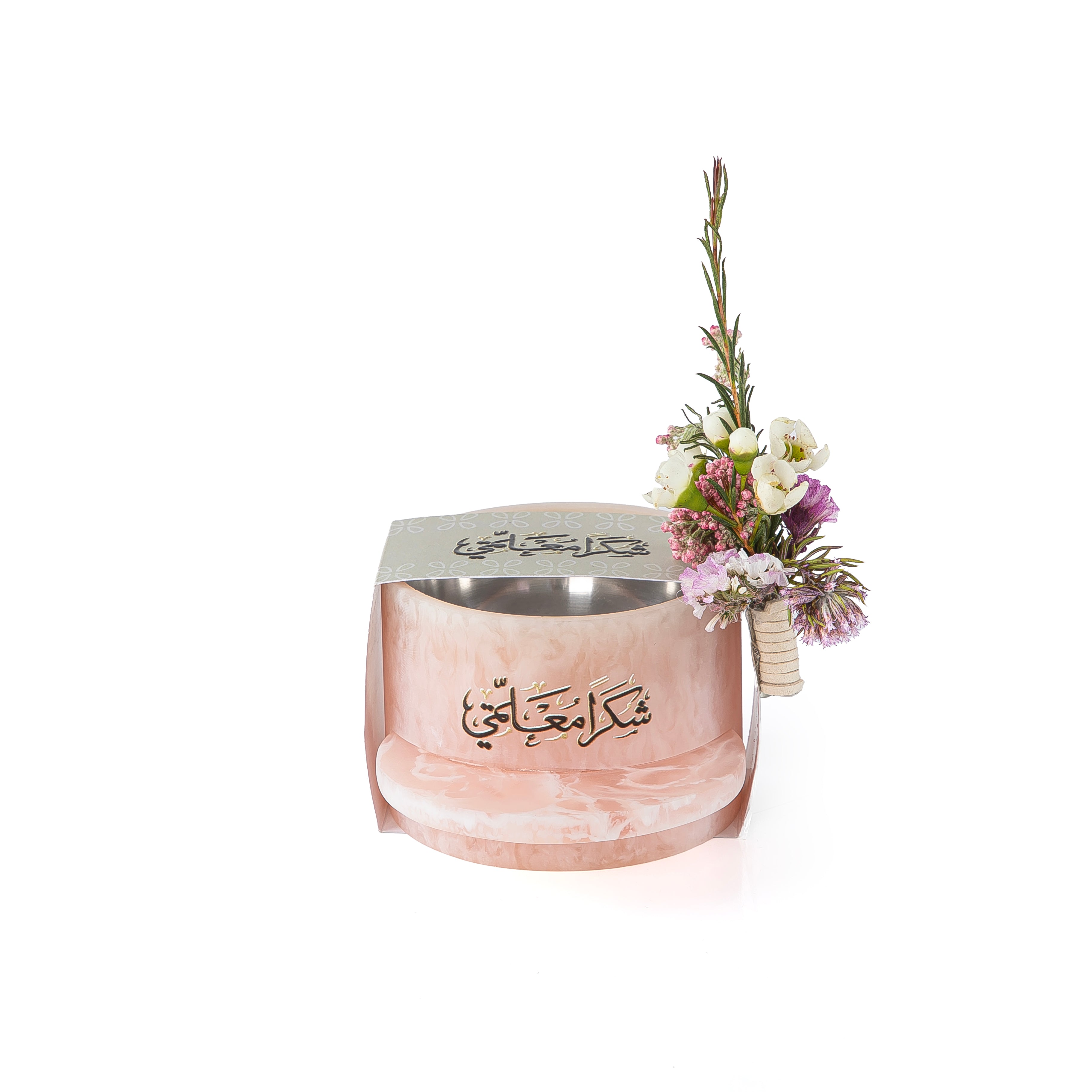 Round Resin Mabkhar with Handle- PINK