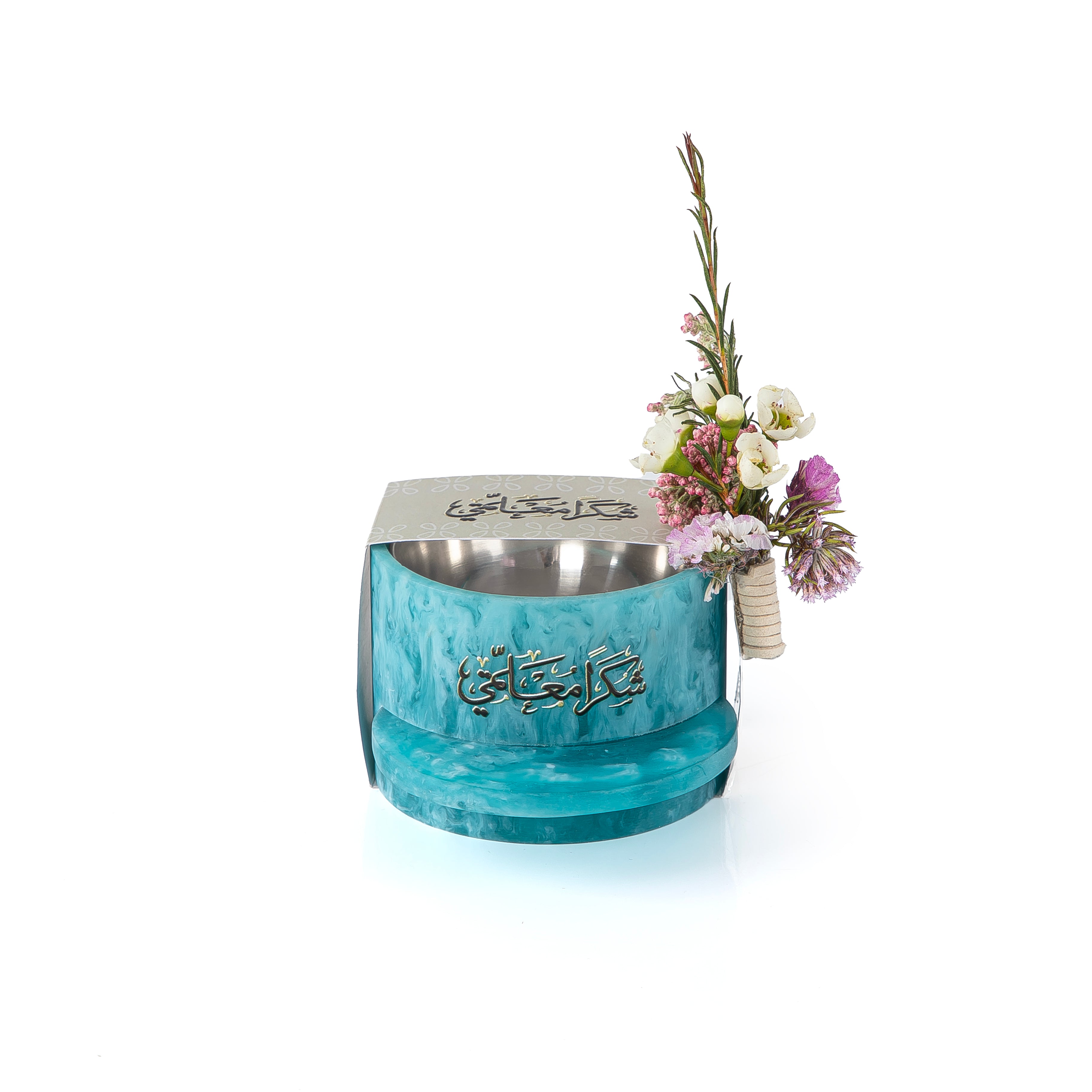 Round Resin Mabkhar with Handle- BLUE