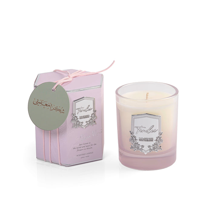 purple candle with box