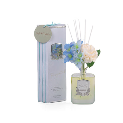 blue diffuser with 6 sticks and box