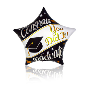 black and white graduation balloon