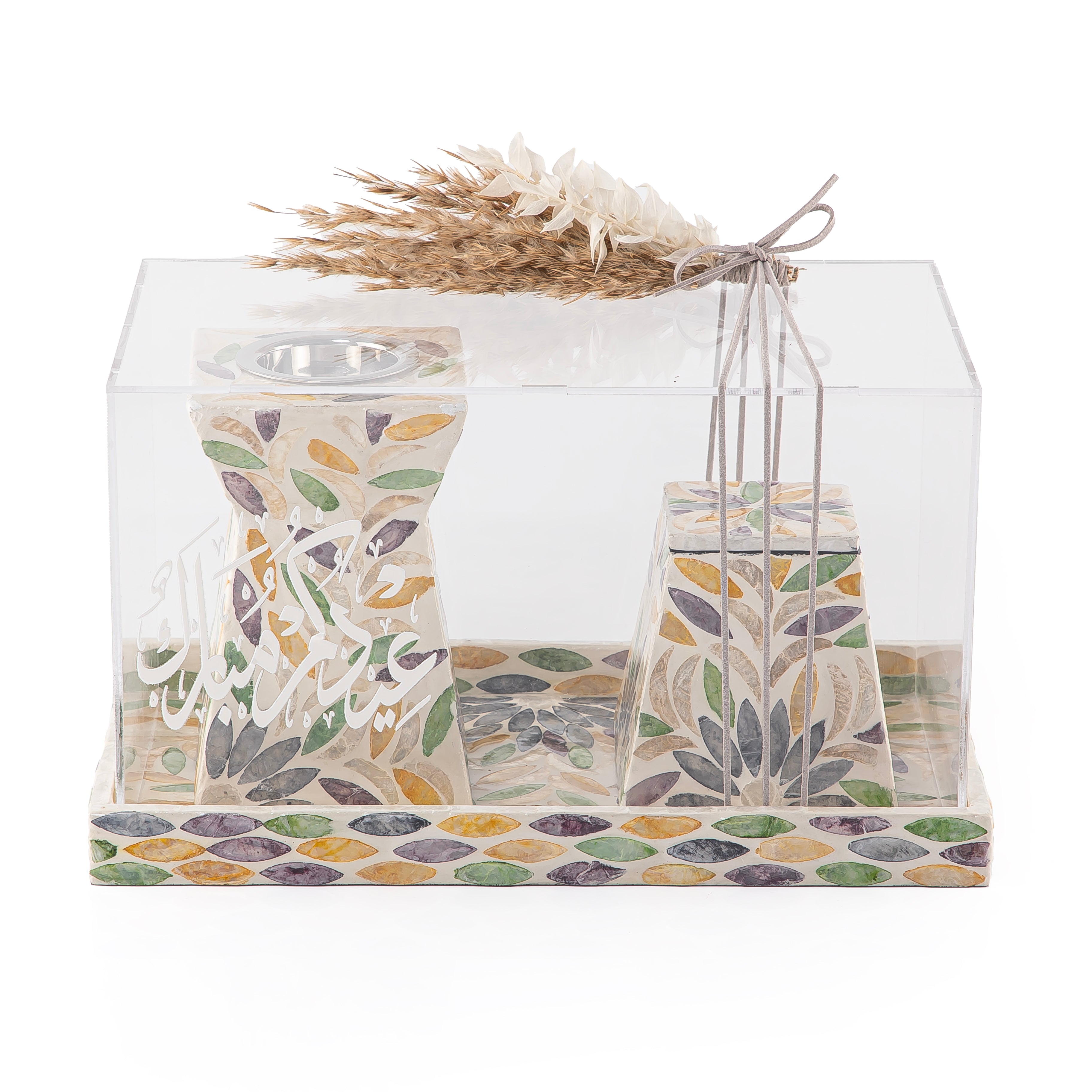 MOP incense burner with a MOP bowl in an Acrylic box