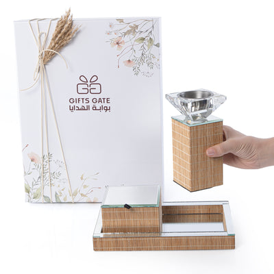 Dhi Mabkhar Set (Tray, Mabkhar And Box) - square