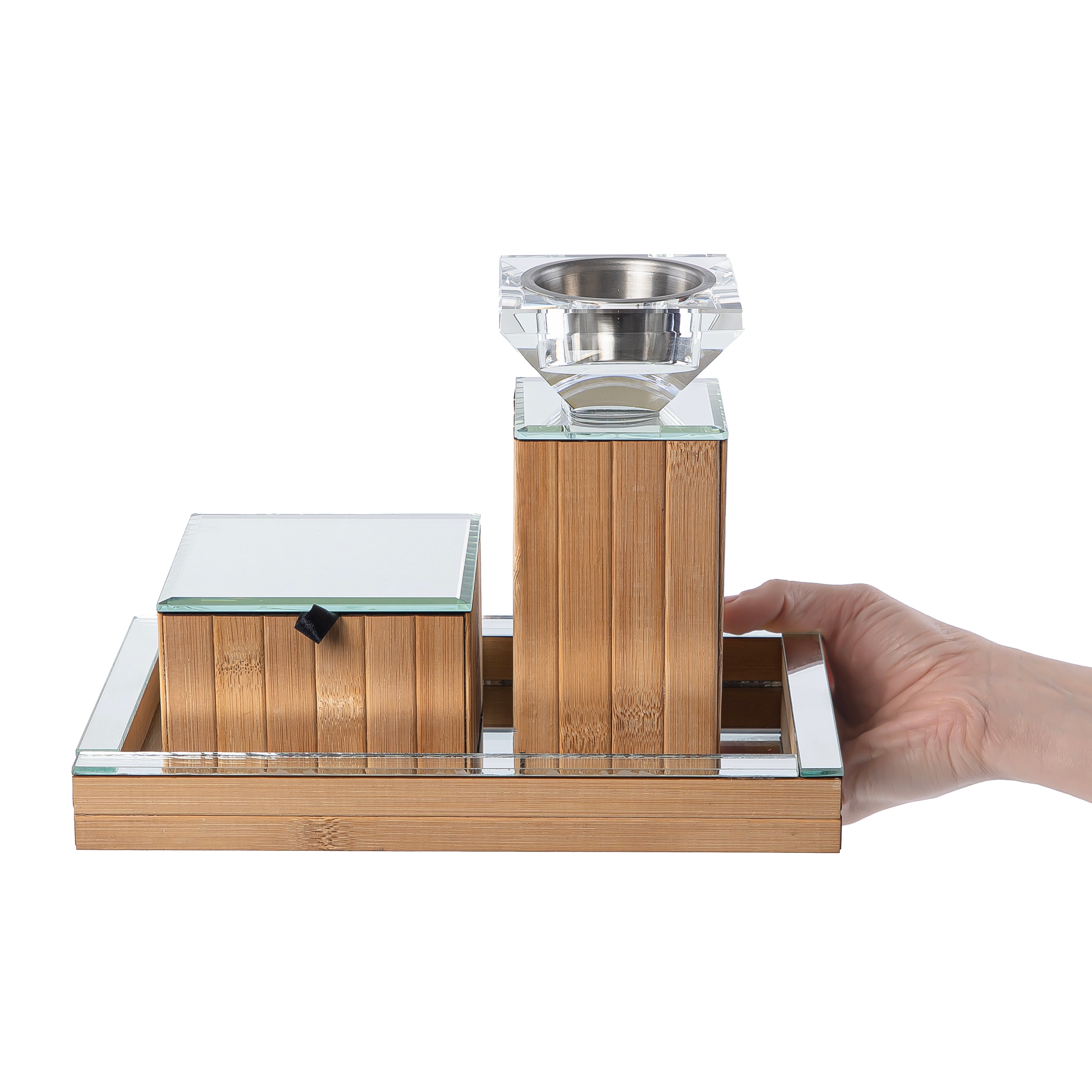 طقم مبخر ضي الكريستال - مربع 