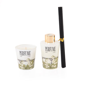 diffuser, candle, and five sticks