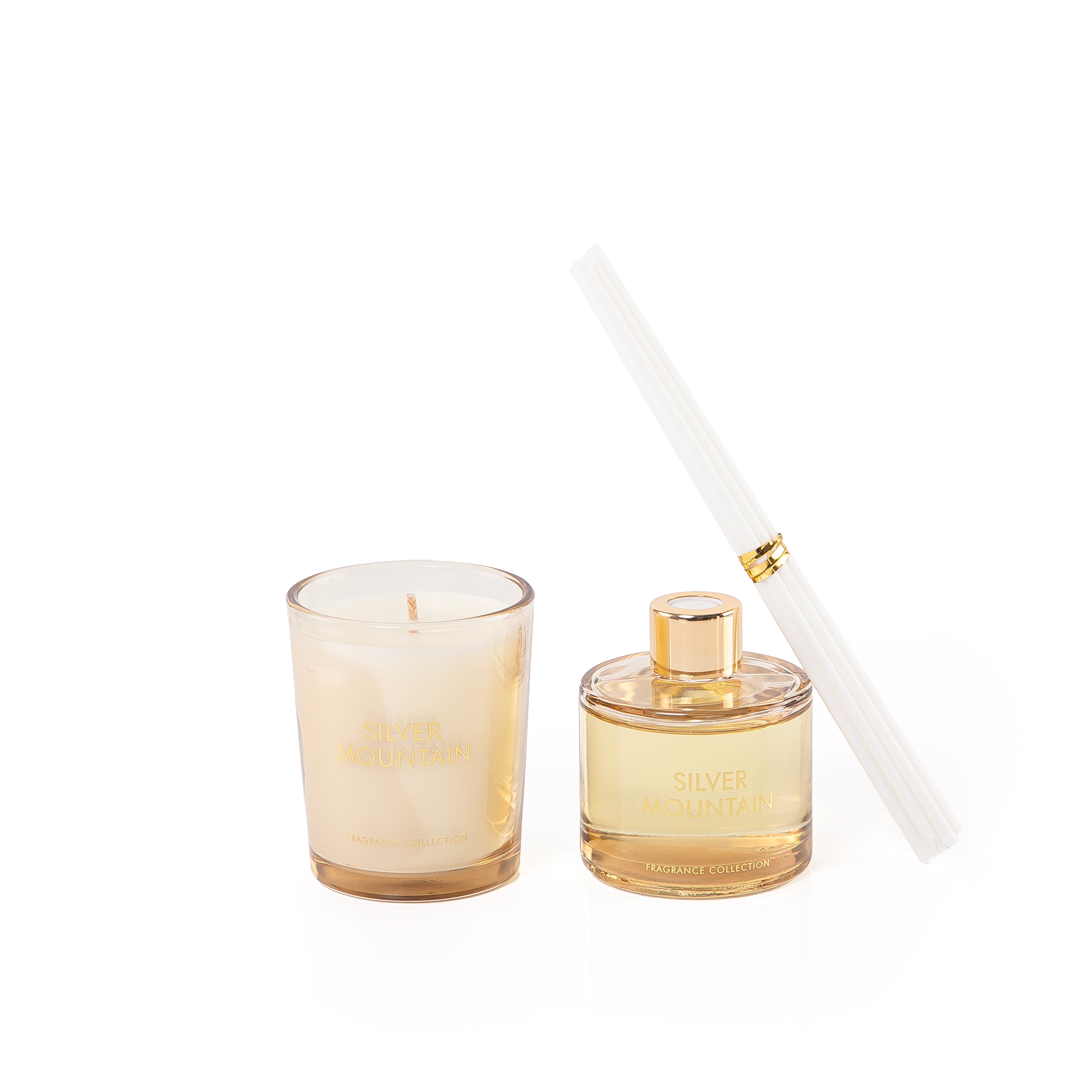 diffuser, candle, and five sticks