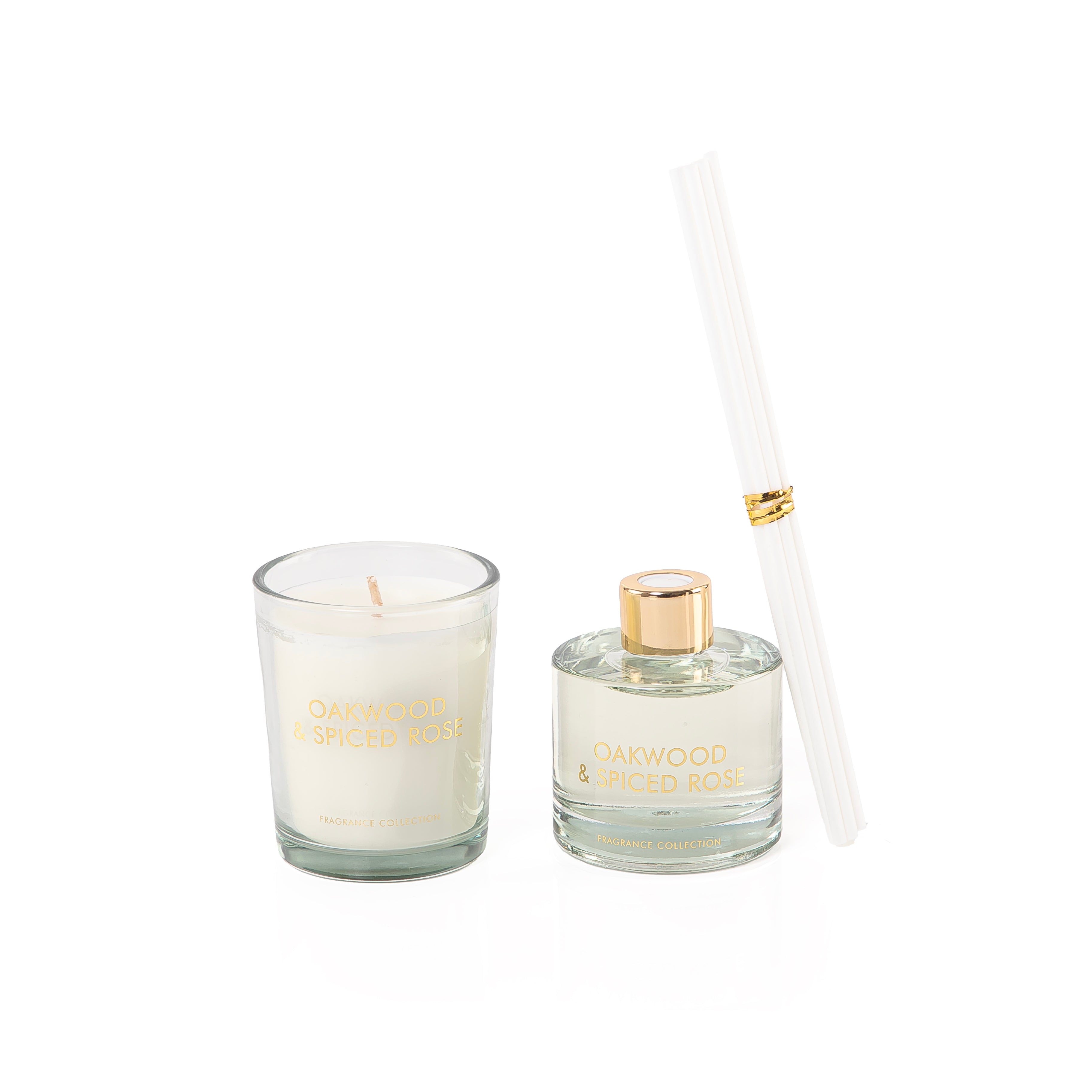 diffuser, candle, and five sticks