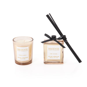 Pink diffuser, candle, and five sticks