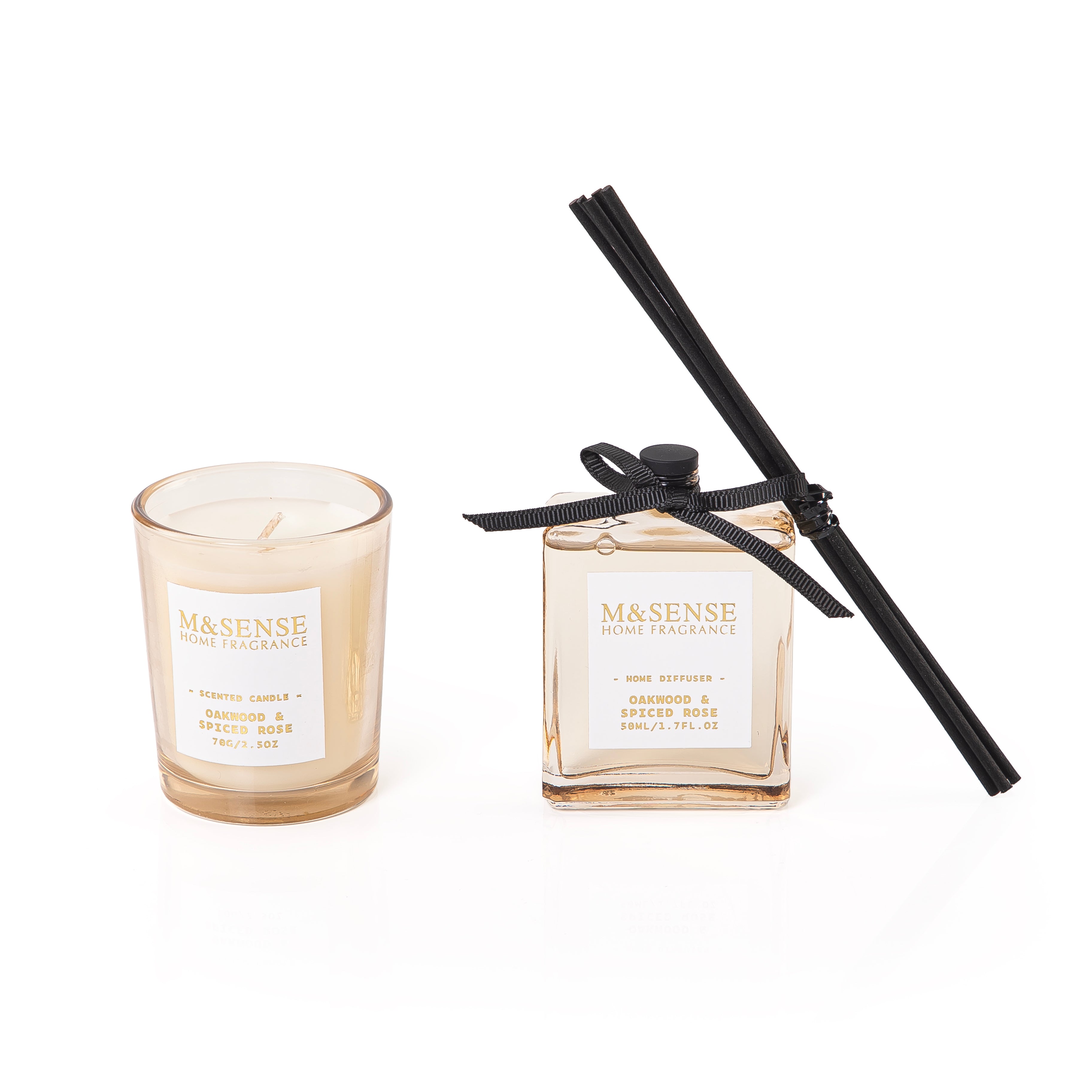 diffuser, candle, and five sticks