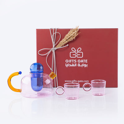 Kaif tea glass set - pink