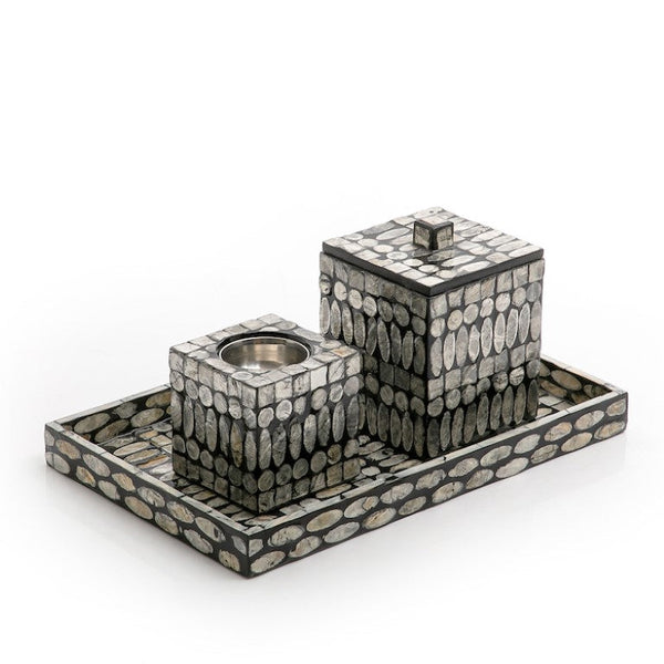 Grey Vitnami Mop Mabkhar Set (Tray, Mabkhar And Box)