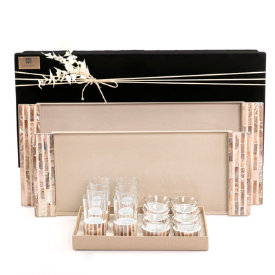 طقم الضيافه الصدف- لون بني