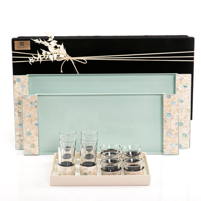 طقم الضيافه الصدف- لون لؤلؤي