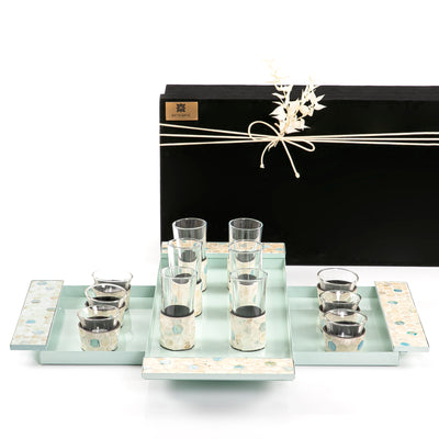 طقم الضيافه الصدف- لون لؤلؤي