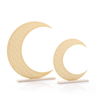 2-Piece Crescent Decoration Stand Set – Gold