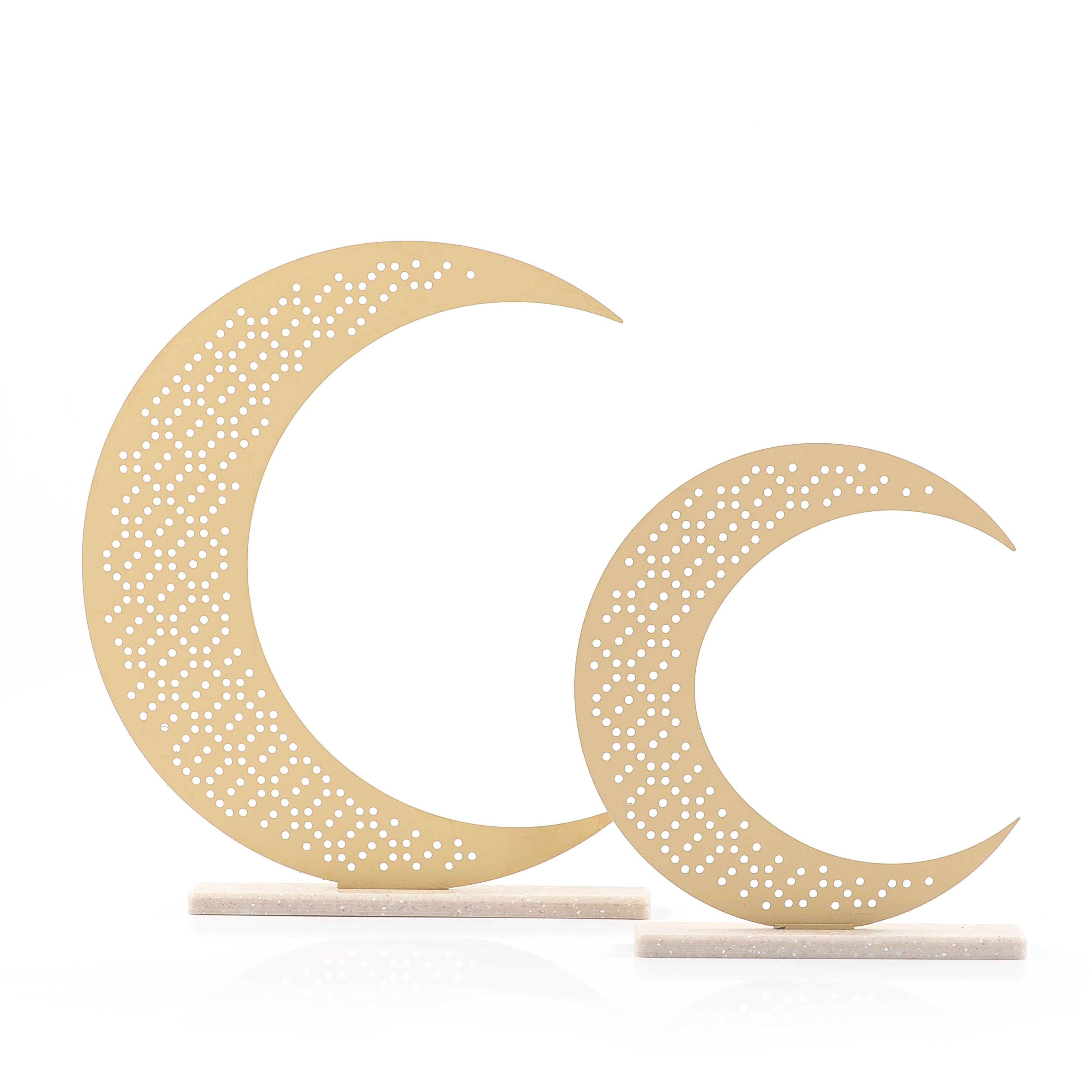 2-Piece Crescent Decoration Stand Set – Gold