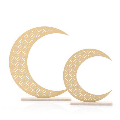 2-Piece Crescent Decoration Stand Set – Gold