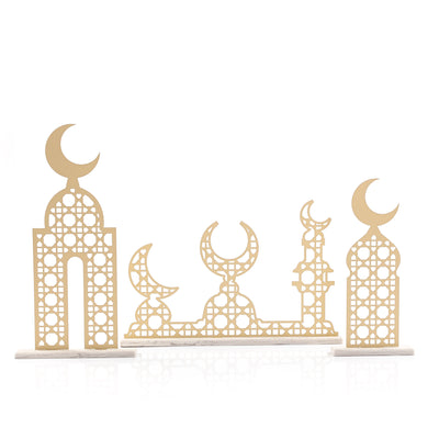 2-Piece Ramadan Decoration Stand Set – Gold